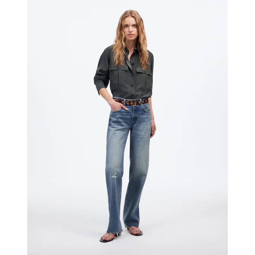 Madewell The Petite Dean Easy Straight Jean Sz 25P capsule model off duty Denim